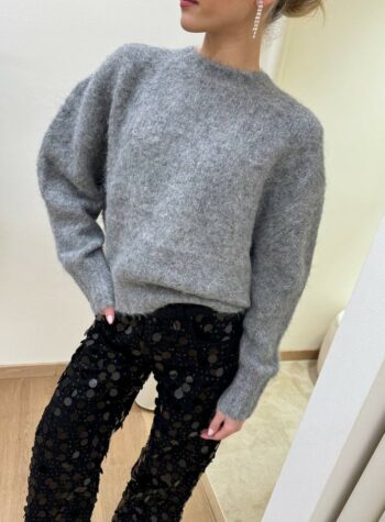 Shop Online Maglione oversize con alpaca grigio Vicolo