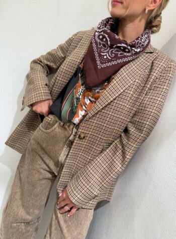 Shop Online Blazer senape quadretti con bandana HaveOne