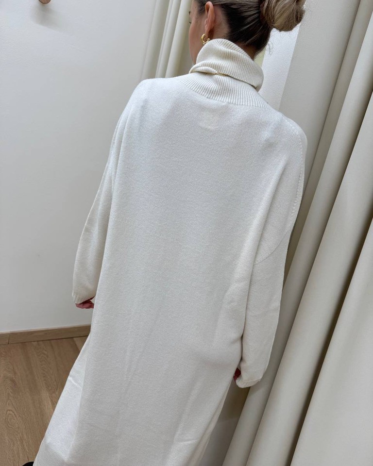 Abito in maglia collo alto burro Susy Mix Shop Online Abito in maglia collo alto burro Susy Mix