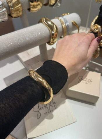 Shop Online Bracciale ondulato piccolo dorato