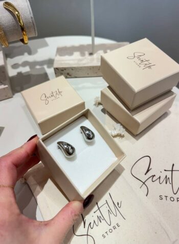 Shop Online Orecchini a goccia liscia argentati