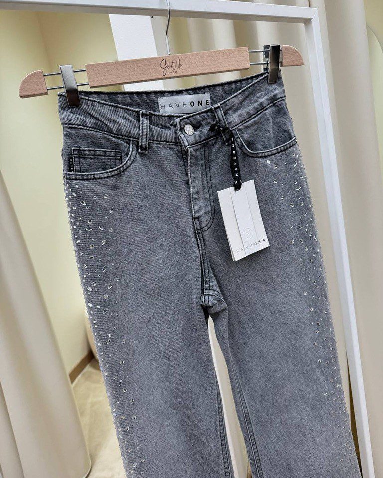 Jeans Tokyo grigio chiaro con cabochon HaveOne Shop Online Jeans Tokyo grigio chiaro con cabochon HaveOne