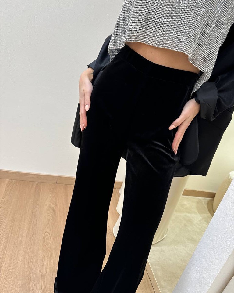 Pantalone velluto nero HaveOne Shop Online Pantalone velluto nero HaveOne