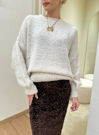 Maglione over girocollo panna Susy Mix Shop Online Maglione over girocollo panna Susy Mix