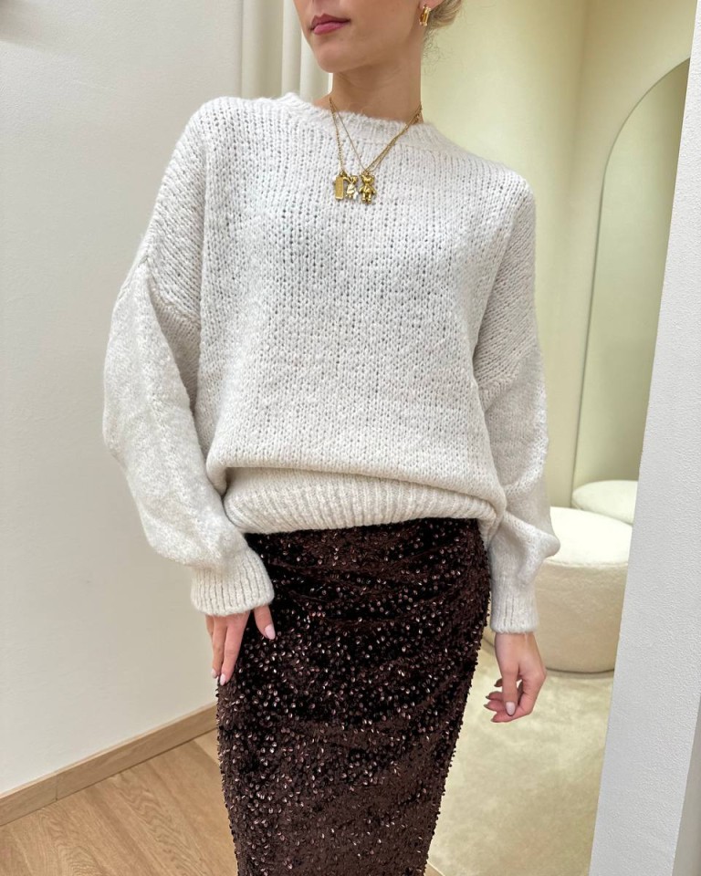 Maglione over girocollo panna Susy Mix Shop Online Maglione over girocollo panna Susy Mix