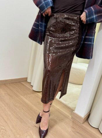 Longuette in paillettes moro Susy Mix Shop Online Longuette in paillettes moro Susy Mix