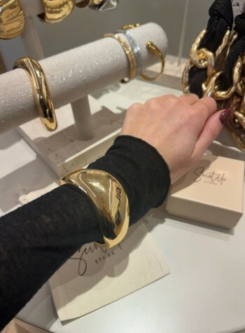 Shop Online Bracciale ondulato grande dorato