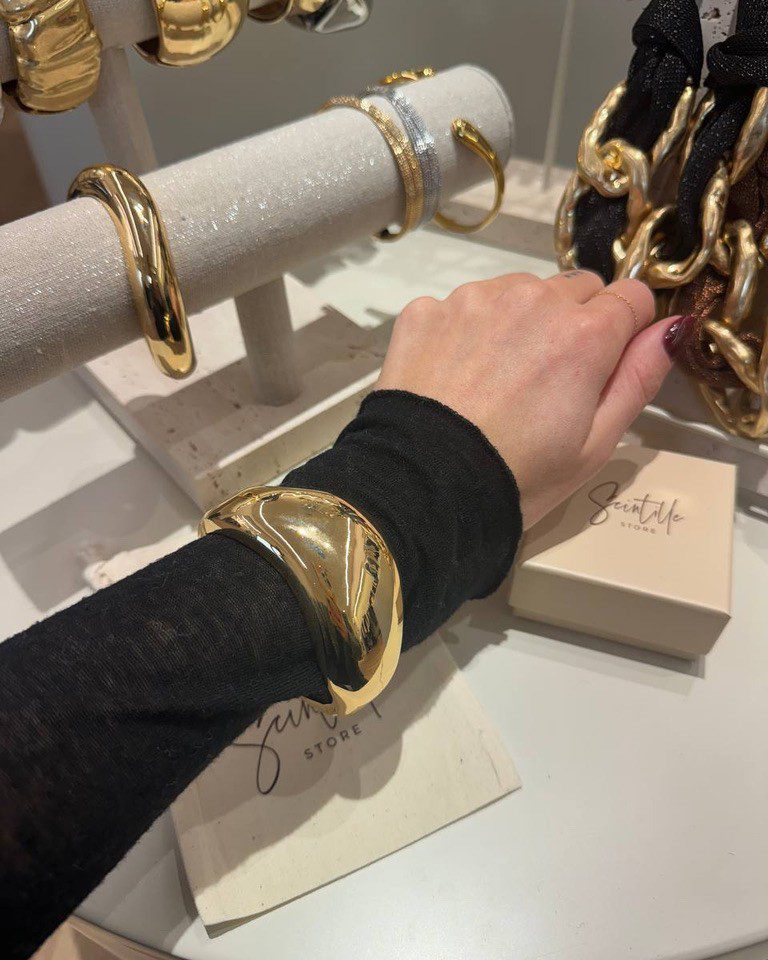 Bracciale ondulato grande dorato Shop Online Bracciale ondulato grande dorato