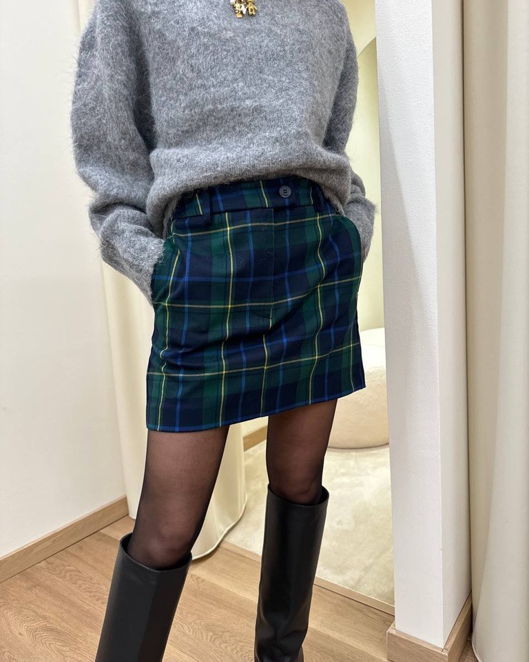 Minigonna check verde Vicolo Shop Online Minigonna check verde Vicolo