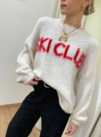 Maglione girocolo "ski club" panna HaveOne Shop Online Maglione girocolo "ski club" panna HaveOne