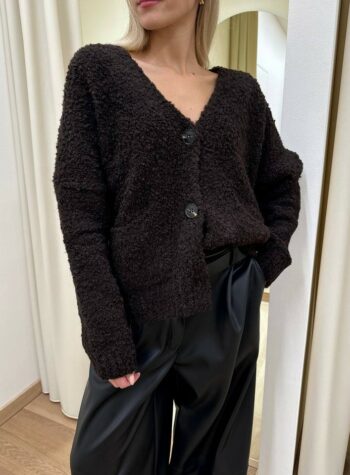 Shop Online Cardigan moro in maglia bouclè con tasche Susy Mix