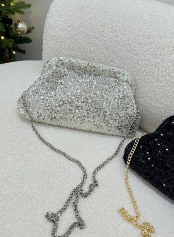 Pochette argento in paillettes Susy Mix Shop Online Pochette argento in paillettes Susy Mix