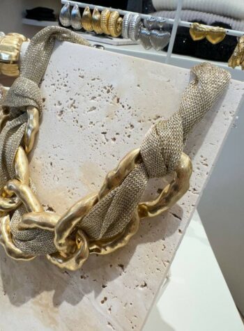 Shop Online Collana intrecciata champagne e oro