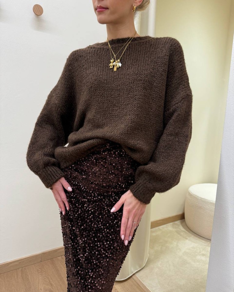 Maglione over girocollo moro Susy Mix Shop Online Maglione over girocollo moro Susy Mix