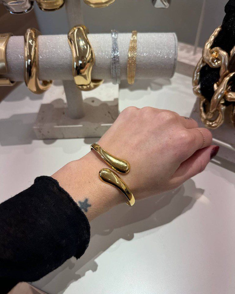 Bracciale ad anello doppia goccia dorato Shop Online Bracciale ad anello doppia goccia dorato