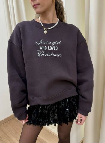 Felpa stampa “Just a girl who loves Christmas” Vicolo Shop Online Felpa stampa “Just a girl who loves Christmas” Vicolo