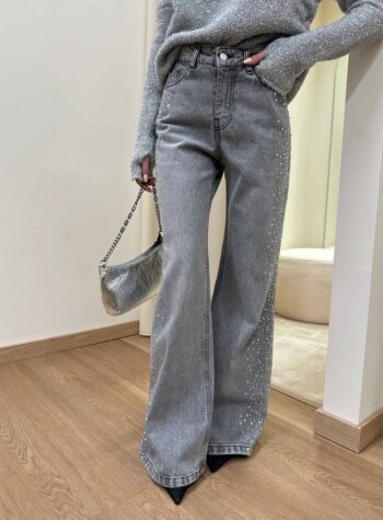 Shop Online Jeans Tokyo grigio chiaro con cabochon HaveOne
