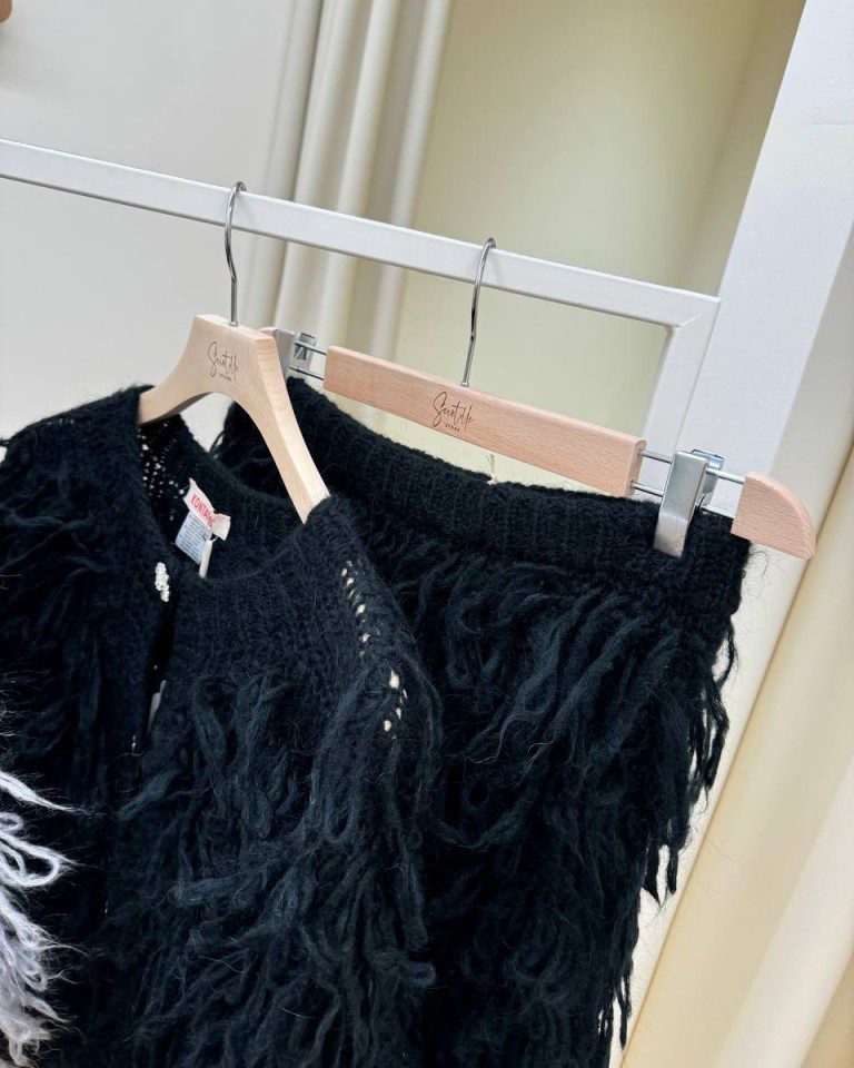 Minigonna punto pelliccia nera Kontatto Shop Online Minigonna punto pelliccia nera Kontatto