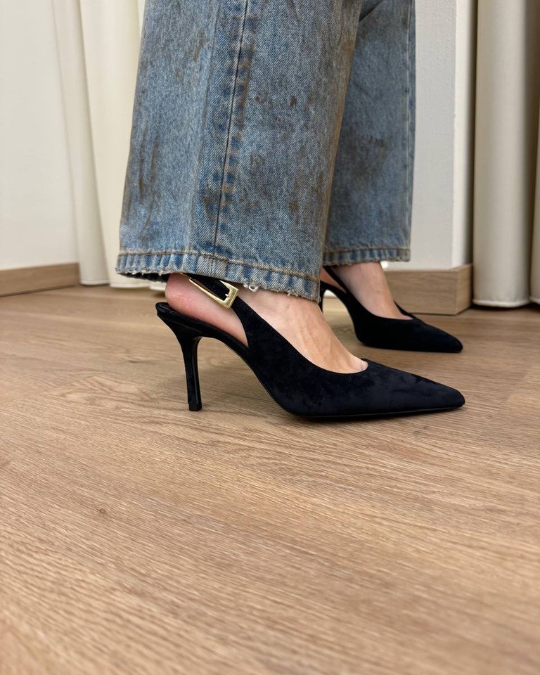 Slingback scamosciata nera Ovyè Shop Online Slingback scamosciata nera Ovyè