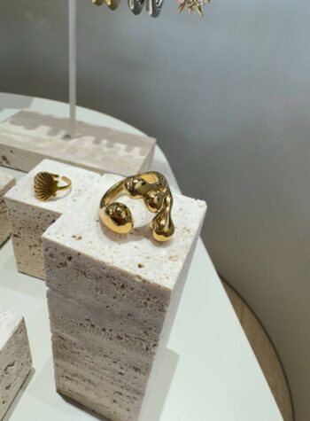 Shop Online Anello quattro gocce irregolari dorato