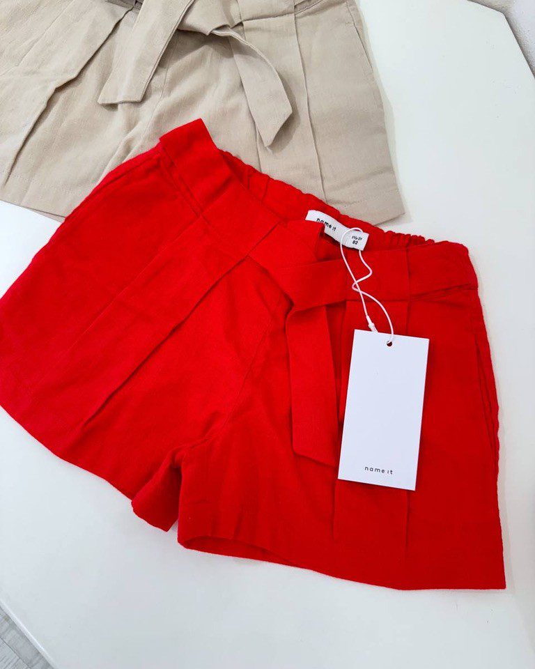 Short in cotone rosso con fiocco Name it Shop Online Short in cotone rosso con fiocco Name it