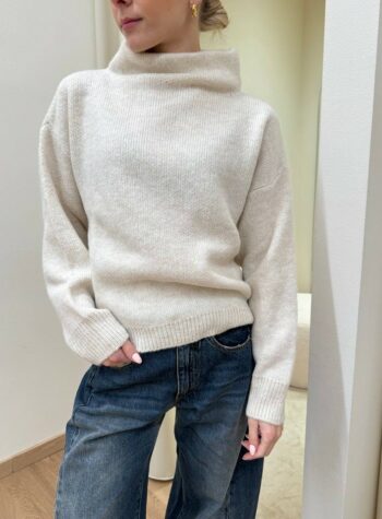 Shop Online Maglia collo cratere panna melange HaveOne