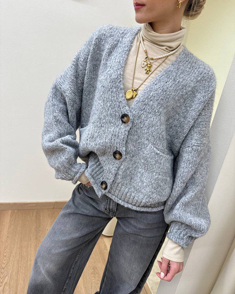 Cardigan over in maglia grigio HaveOne Shop Online Cardigan over in maglia grigio HaveOne