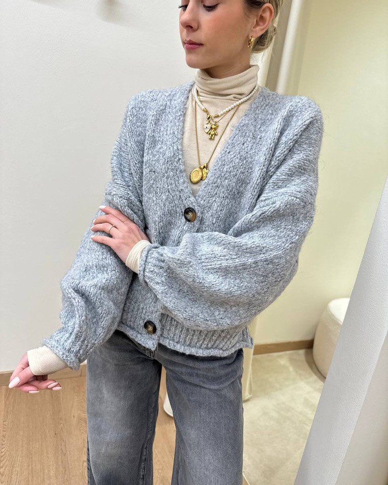 Cardigan over in maglia grigio HaveOne Shop Online Cardigan over in maglia grigio HaveOne