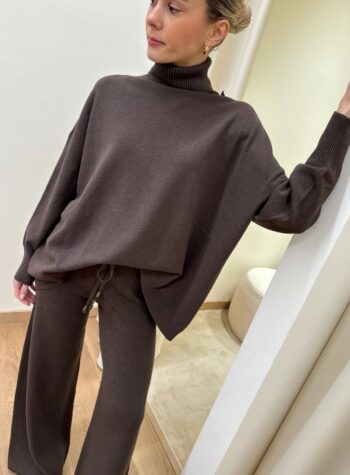 Shop Online Completo in maglia moro pantalone e maglia collo alto HaveOne