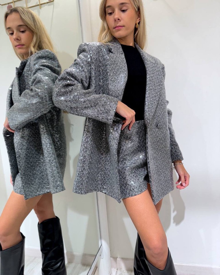 Blazer Nemesi con paillettes Twentyfourhaitch Shop Online Blazer Nemesi con paillettes Twentyfourhaitch