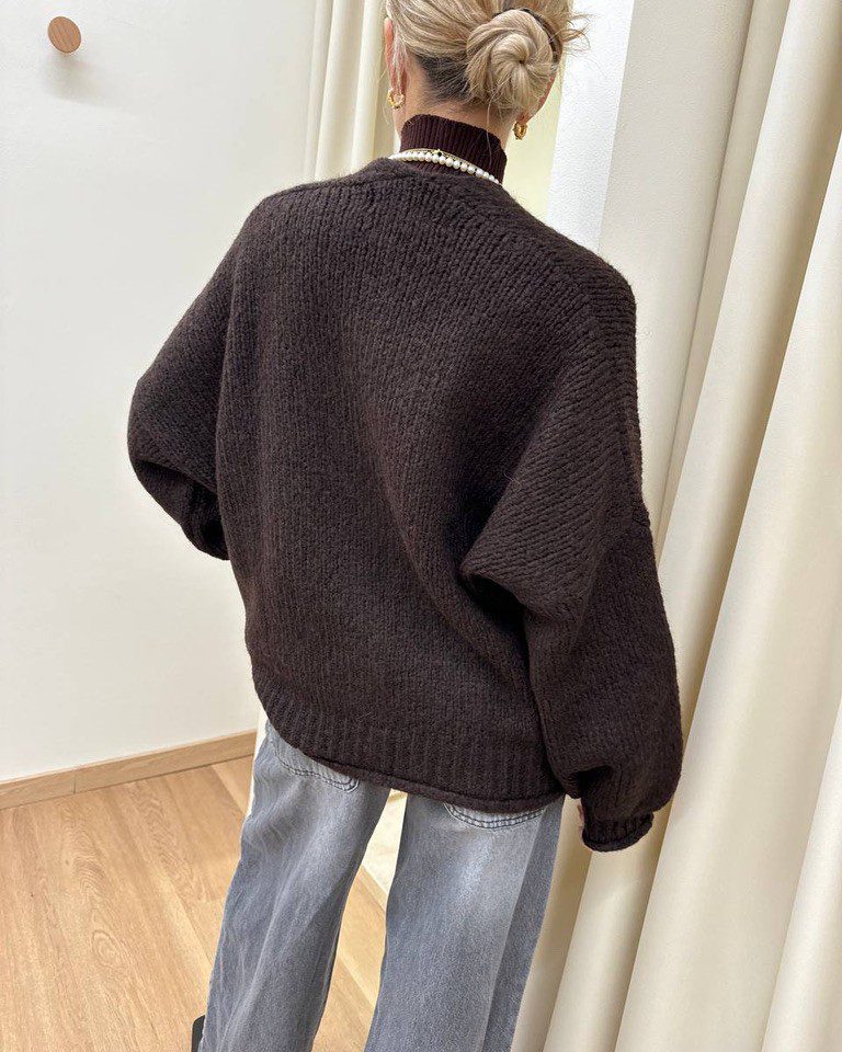 Cardigan over in maglia moro HaveOne Shop Online Cardigan over in maglia moro HaveOne