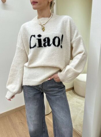 Shop Online Maglione burro scritta "Ciao" Susy Mix