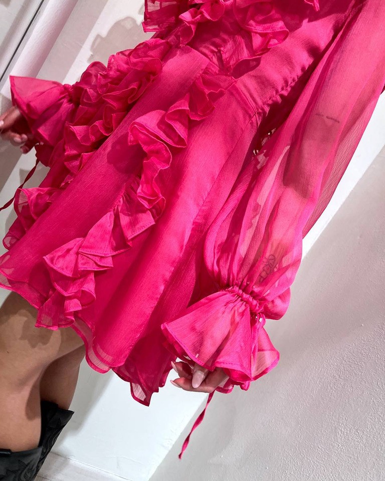 Vestito Jade con rouches fucsia Odì Odì Shop Online Vestito Jade con rouches fucsia Odì Odì