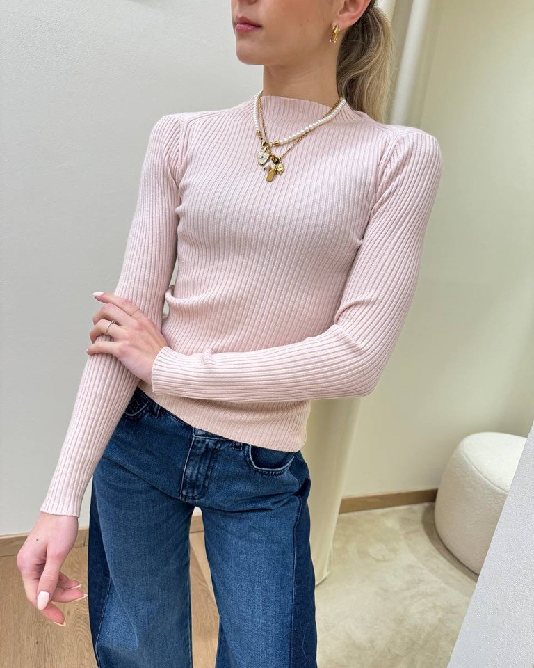 Maglia lupetto a costine rosa Susy Mix Shop Online Maglia lupetto a costine rosa Susy Mix