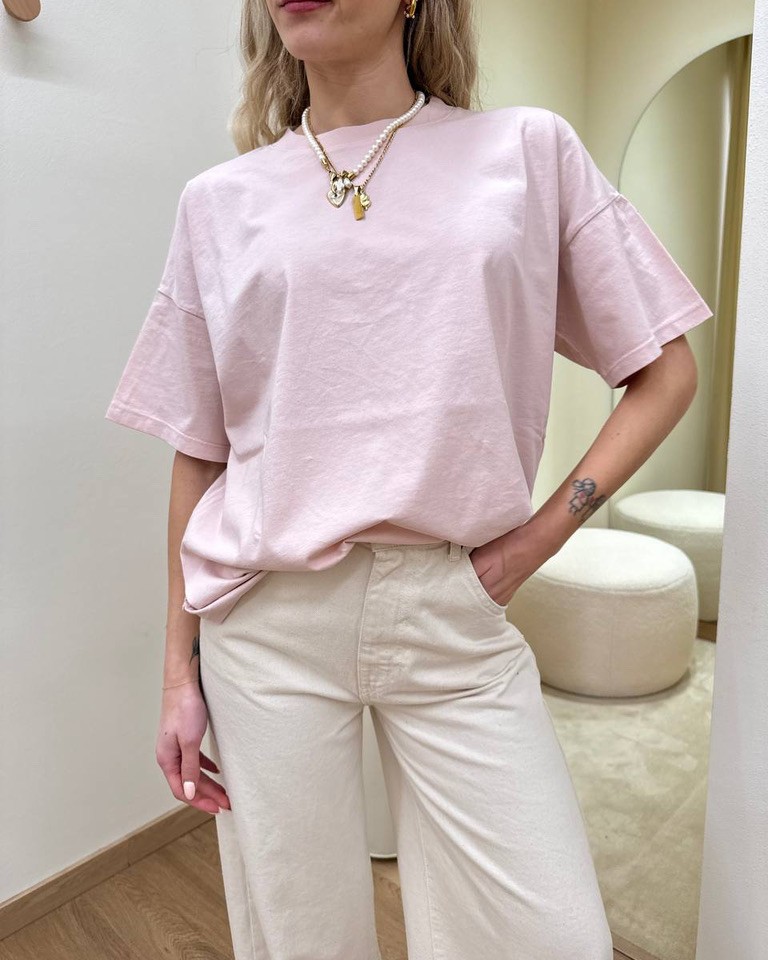 T-shirt oversize rosa pastello Vicolo Shop Online T-shirt oversize rosa pastello Vicolo
