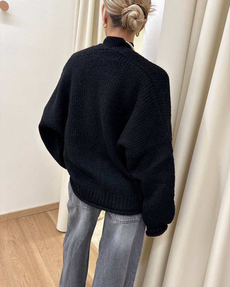 Cardigan over in maglia nero HaveOne Shop Online Cardigan over in maglia nero HaveOne