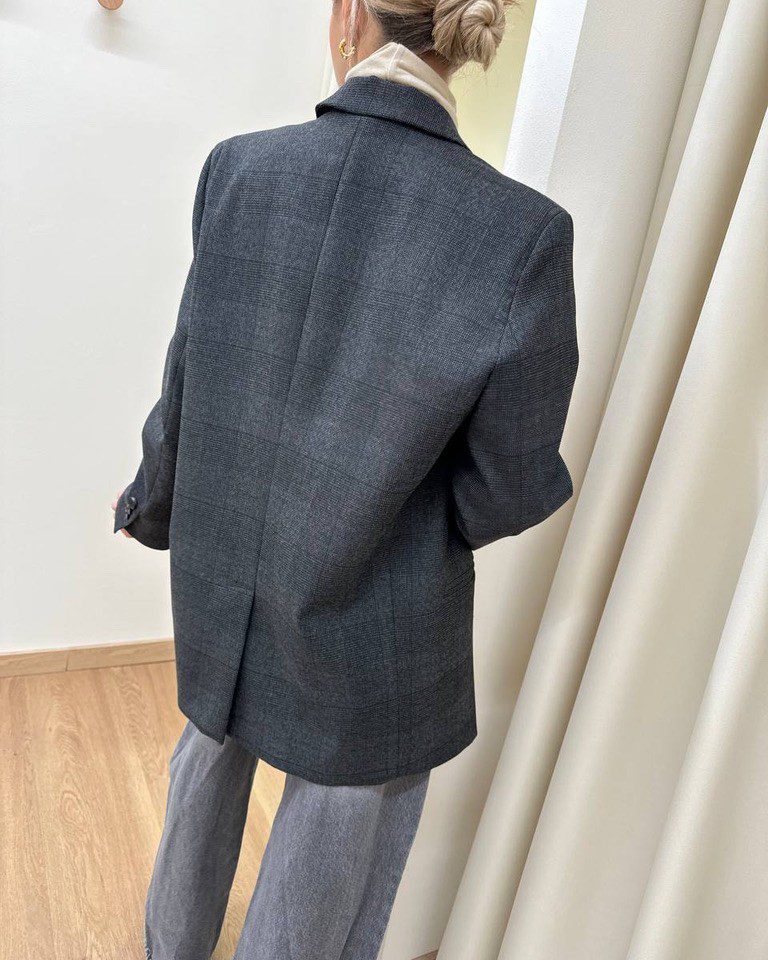 Blazer oversize antracite con patch Vicolo Shop Online Blazer oversize antracite con patch Vicolo