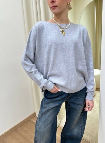 Shop Online Maglia over girocollo grigio melange HaveOne