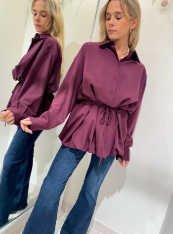 Shop Online Vestito camicia palloncino vino Vicolo