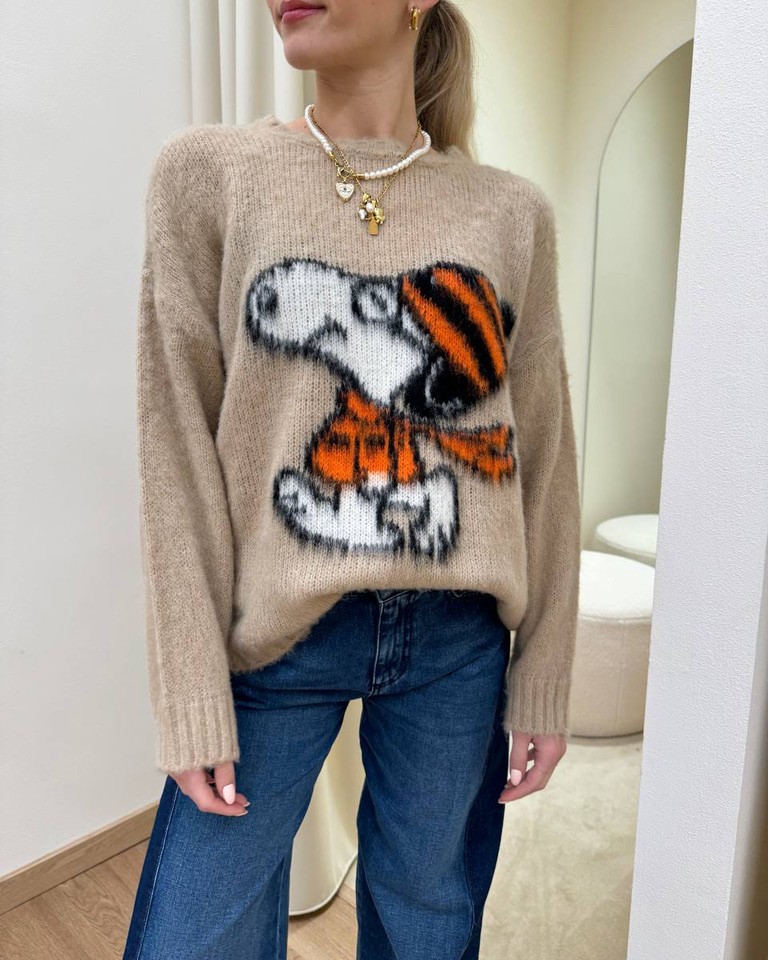 Maglione over beige Snoopy Souvenir Shop Online Maglione over beige Snoopy Souvenir
