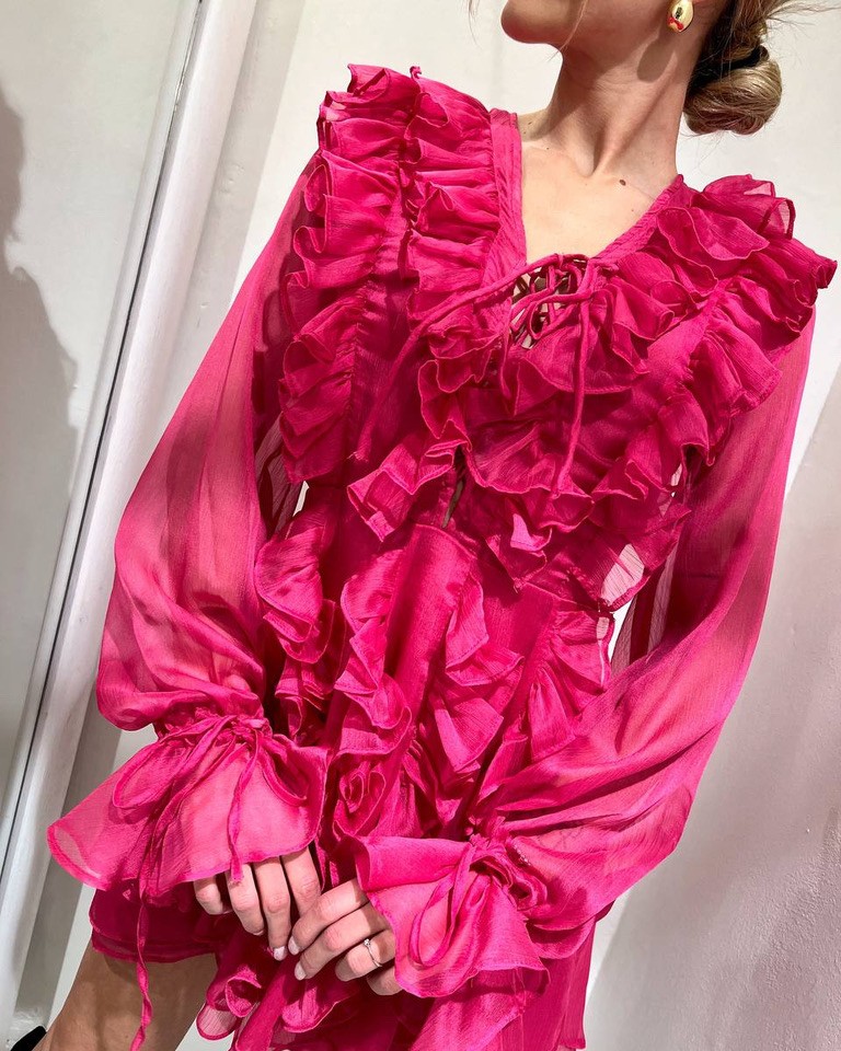 Vestito Jade con rouches fucsia Odì Odì Shop Online Vestito Jade con rouches fucsia Odì Odì