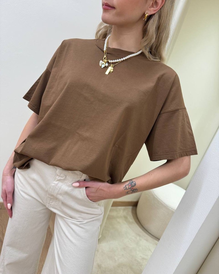 T-shirt oversize tabacco Vicolo Shop Online T-shirt oversize tabacco Vicolo