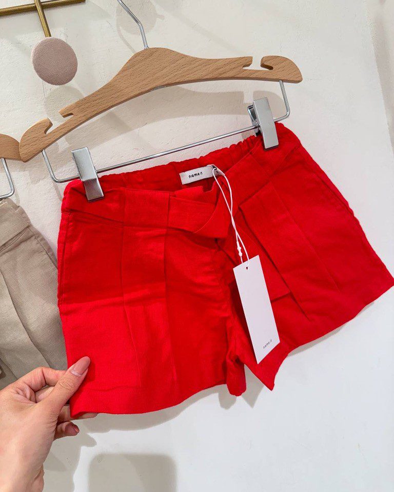Short in cotone rosso con fiocco Name it Shop Online Short in cotone rosso con fiocco Name it