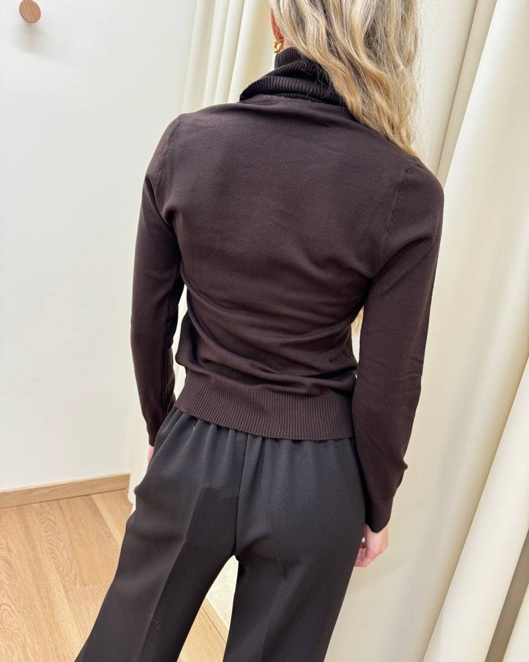 Dolcevita in maglia rasata moro Susy Mix Shop Online Dolcevita in maglia rasata moro Susy Mix