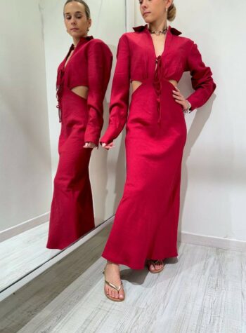 Shop Online Vestito camicia lungo rosso HaveOne