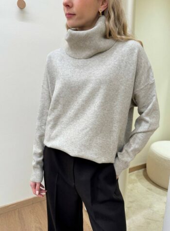 Shop Online Maglia over collo ciambella sabbia melange Susy Mix