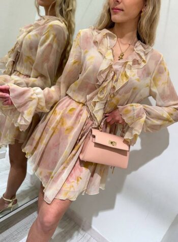 Shop Online Vestito floreale pesca e giallo HaveOne