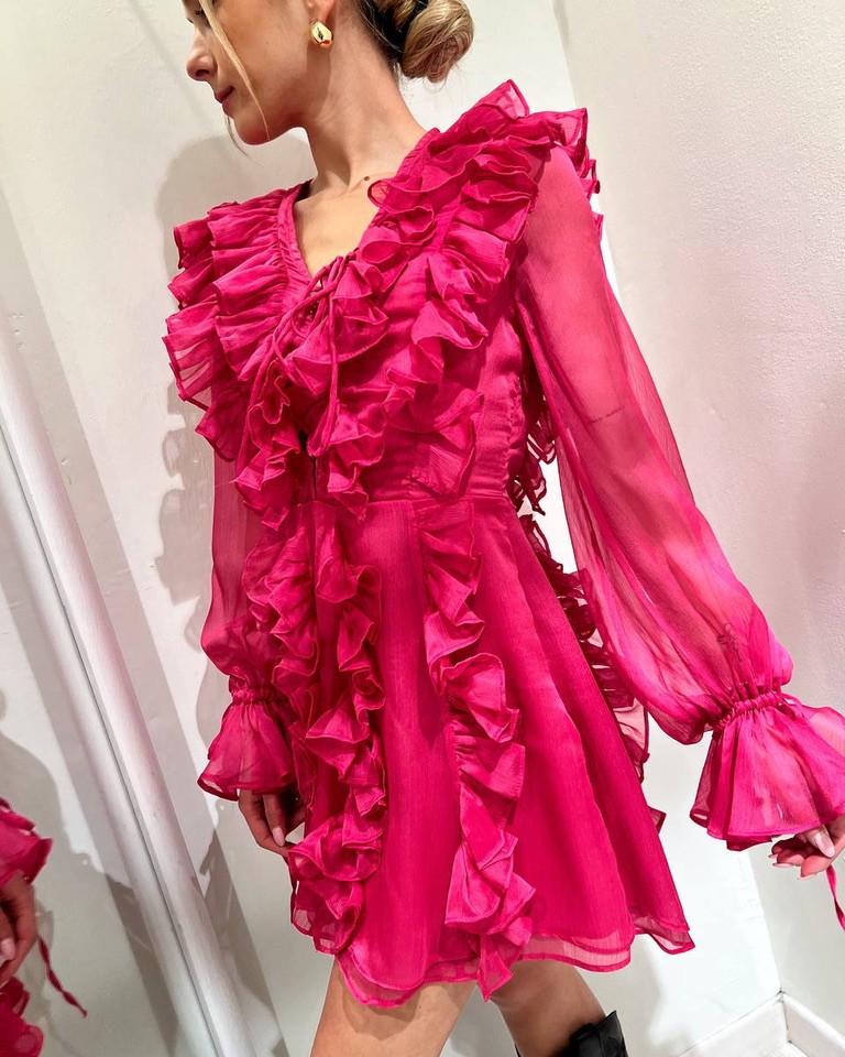 Vestito Jade con rouches fucsia Odì Odì Shop Online Vestito Jade con rouches fucsia Odì Odì