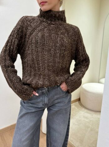 Shop Online Maglione a scatoletta melange moro Susy Mix