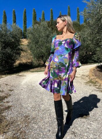 Shop Online Vestito corto stampa viola e indaco Mar De Margaritas